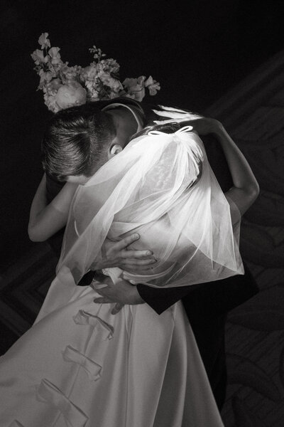 Bride and groom's intimate moment captured by Oahu wedding photographer