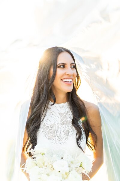 Bride in Grace Loves Lace gown at the Old Polo Estate in Coachella, California - Sherr Weddings