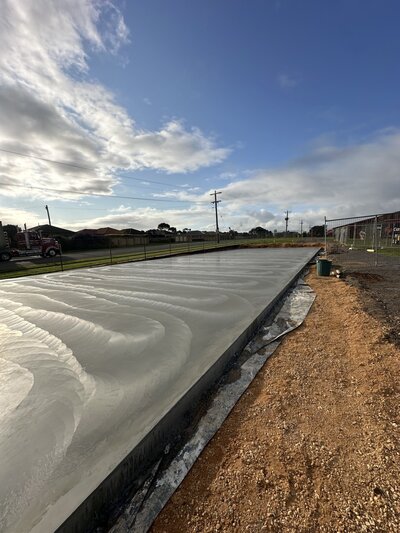Home slab preparation and concrete pour in Warrnambool
