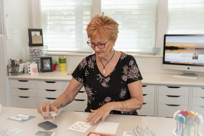 Jane Shine making cards