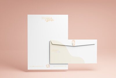 Letterhead and envelope design for a hair stylist