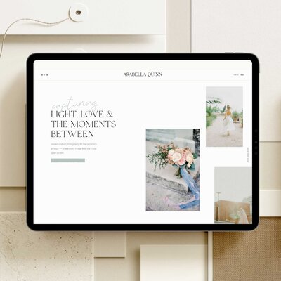 Arabella Quinn Showit home page—story-first structure with refined typography and intuitive flow guiding visitors from intrigue to inquiry (9)