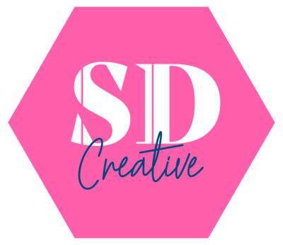 Pink and white Striped Dog Creative Hexagonal Logo