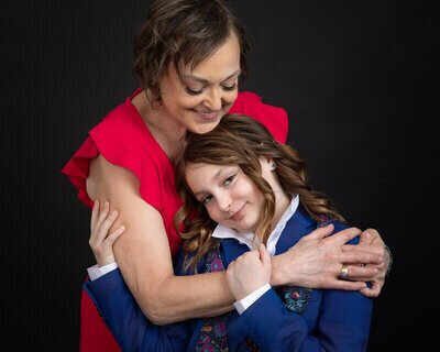 Mom and daughter hugging