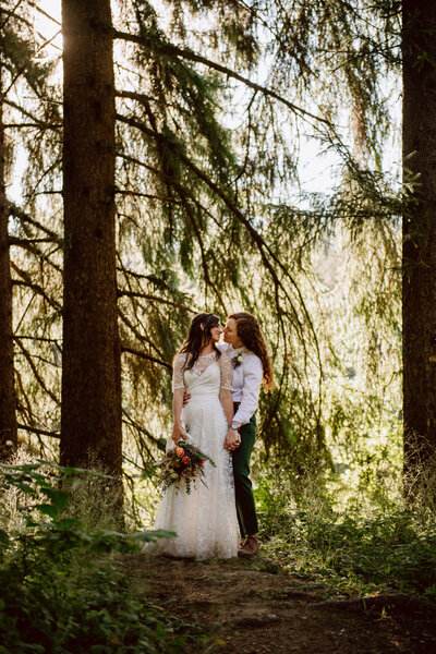 Venture Ever After forest elopement lgbtq couple