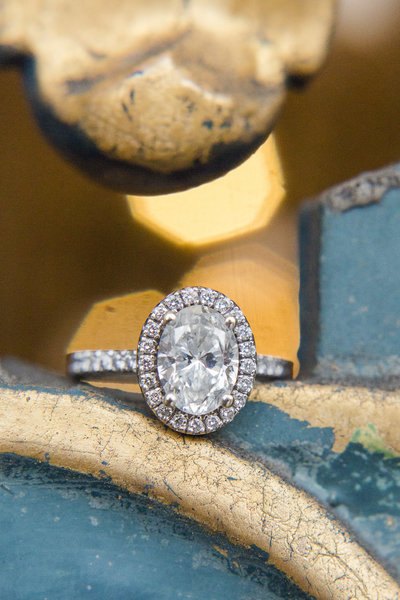 macro photography of engagement ring.
