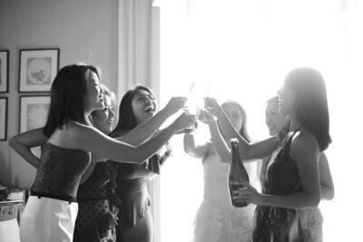 California-Wedding-Photographer-LykaMakPhotography-Tuscany wedding napa wedding bridal party cheers