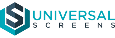 Universal Screens logo. 
