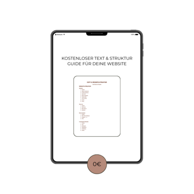 Mock Up eines Freebies - Text & Struktur Guide
