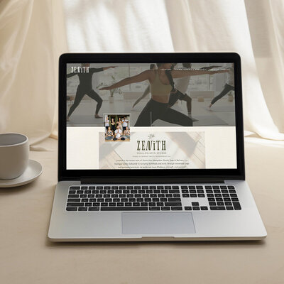 Modern yoga studio Showit website design showcasing a serene layout and calming colors for a peaceful online experience.