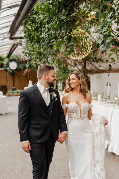 Bride and groom wedding at Madison Greenhouse