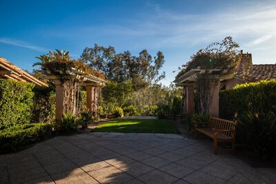 Rose garden at the Rancho Valencia Resort in San Diego
