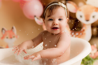Baby playing in the water