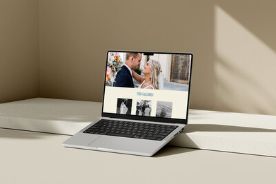 Elegant photography website design featuring romantic couple
