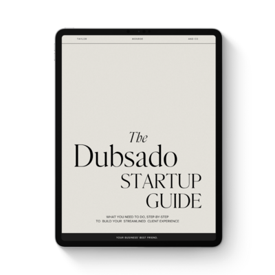 iPad mockup of The Dubsado Startup Guide by Taylor Monroe + Co