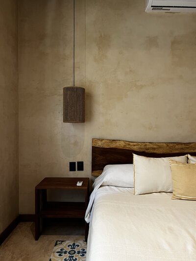 Interior of Hotel Room - Bed and bedside table