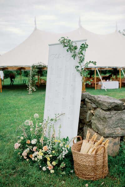 Seating chart for tented wedding