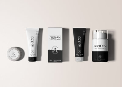Cosmetic label and box packaging design for clean beauty brand