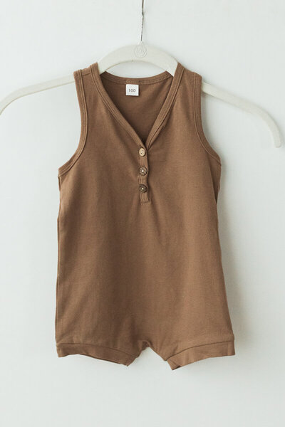 baby boys’ brown short onesie