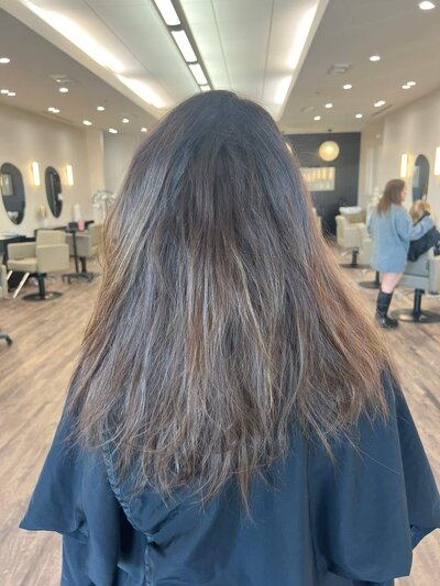 brunette client before extensions