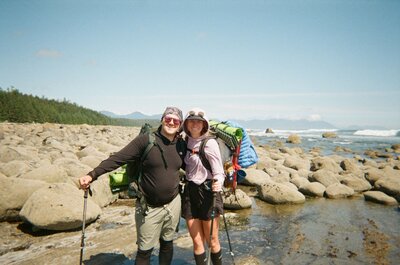 Scenic view from Rae Terrillon's hike on the Hesquiat Trail, showcasing Vancouver Island's rugged beauty."