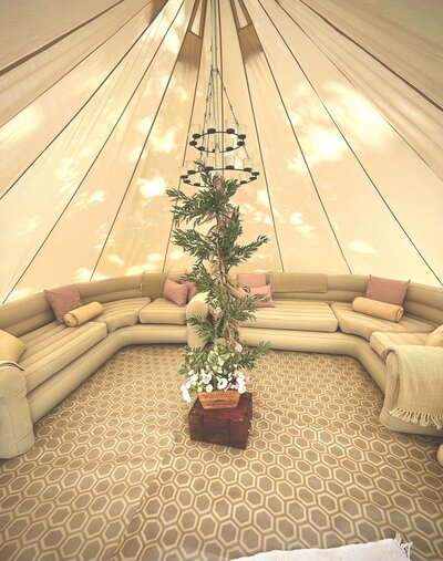 Bell Tent pink and gold 16th inside