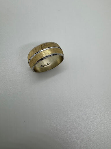 1950s 14k yellow and white gold Two tone ring