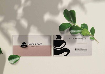 Business card and letterhead for Heavenly Touch Home Care