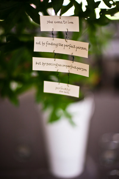 Wedding Detail Quotes and potted plants