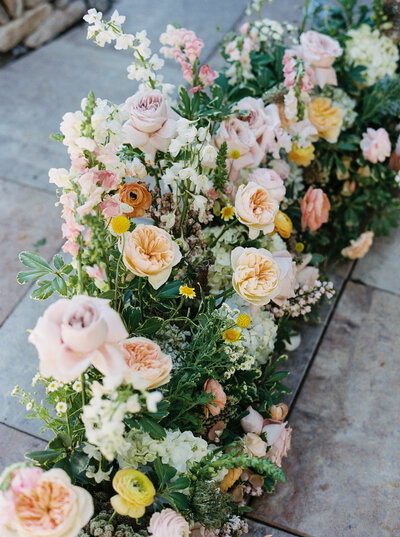 Lush colorful spring wedding flowers by Snapdragon Bloom Bar