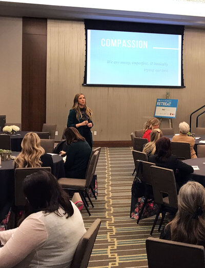 danielle leading a workshop in indianapolis about mental health