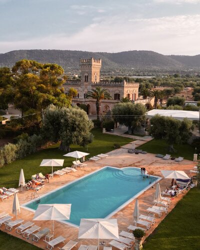 Luxury farm with a castle and pool in Puglia Italy
