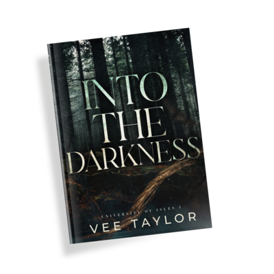 A book cover for a dark romance novel inspired by Romeo and Juliet called Into the Darkness by Vee Taylor
