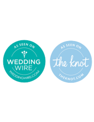 As seen on Wedding Wire and The Knot badges - Trusted platforms for wedding planning  in clearwater florida