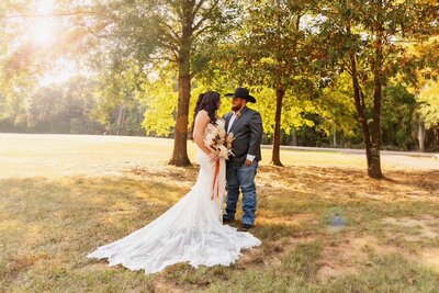 rustic wedding outdoor ceremony Mount Vernon TX The Rosewood Venue