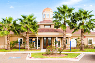 Lobby entrance at Jackson Place Apartments in Pharr Texas featuring clean interiors and welcoming common spaces overseen by WLS Interests.
