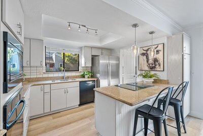 Coffee table vignette in a Bay area home for sale