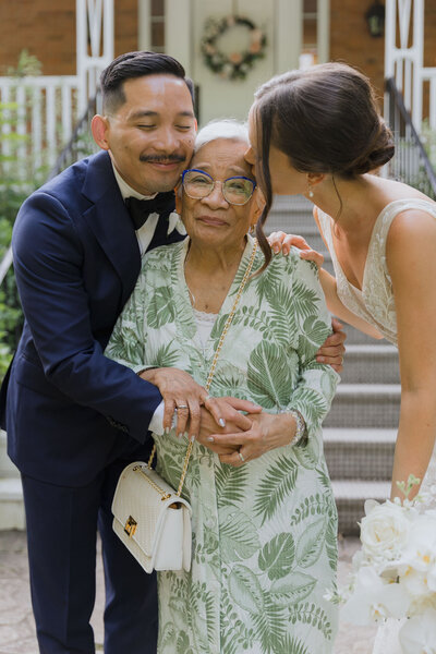 bride hugging dad at ceremony - toronto wedding photographer