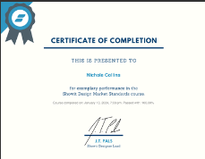 Nichole Collins has certificate of completion in avaliable showit web design courses