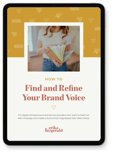 An iPad with a brand messaging guide mockup