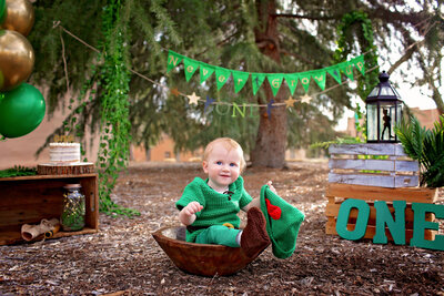 Peter Pan themed first birthday sssion