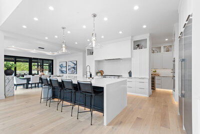 luxury kitchen design from the Stillwater Modern Prairie project by Idaho luxury custom home builder Thompson Homes