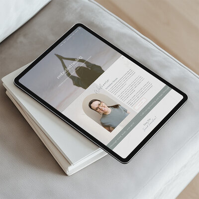 Modern yoga studio website design featuring calming colors and a user-friendly layout for yoga therapists.