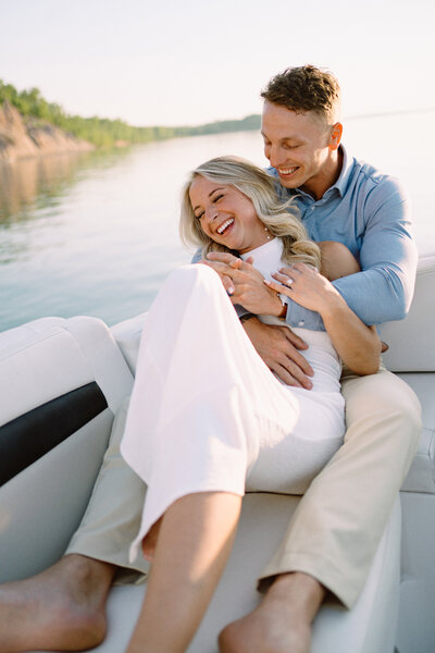 boat engagement photoshoot