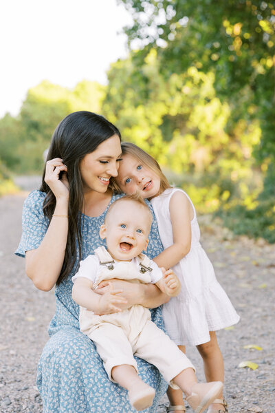 Mother and daughter playing together