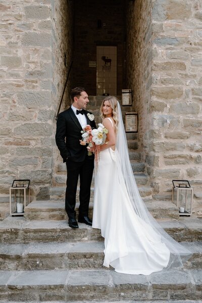 bride and groom in black and white for wedding in wanaka new zealand