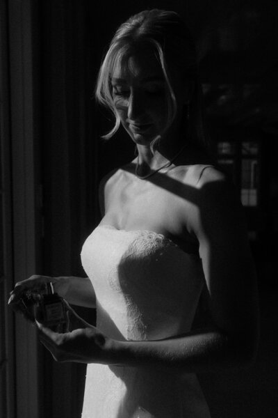 Bride getting ready for her wedding