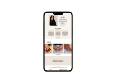 Maven + Grace Salon's Artist pages displayed on mobile, designed by Ruby Works to highlight the expertise of each stylist with professional bios and photos.