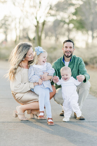Bride and groom walk up memorial steps at their DC wedding