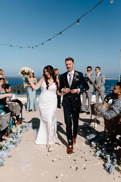 A wedding ceremony on Catalina Island.